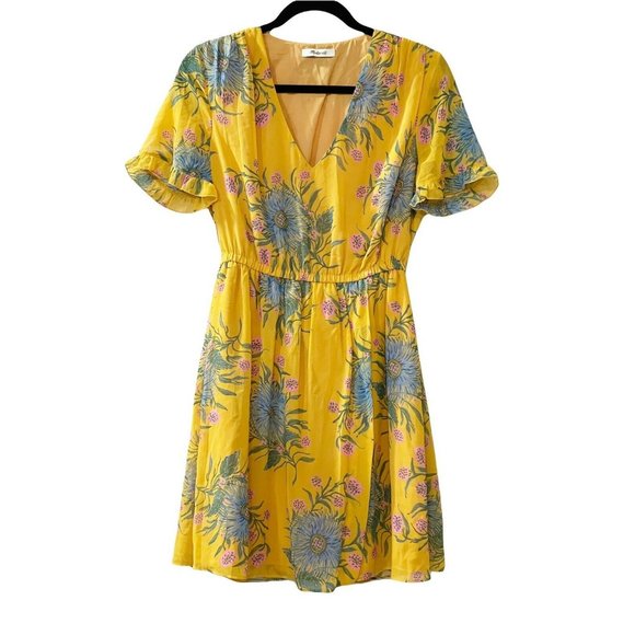 Madewell Dresses & Skirts - Madewell Sweetgrass Ruffle Sleeve Floral Dress Flowy Cute Women's Size 2 ?